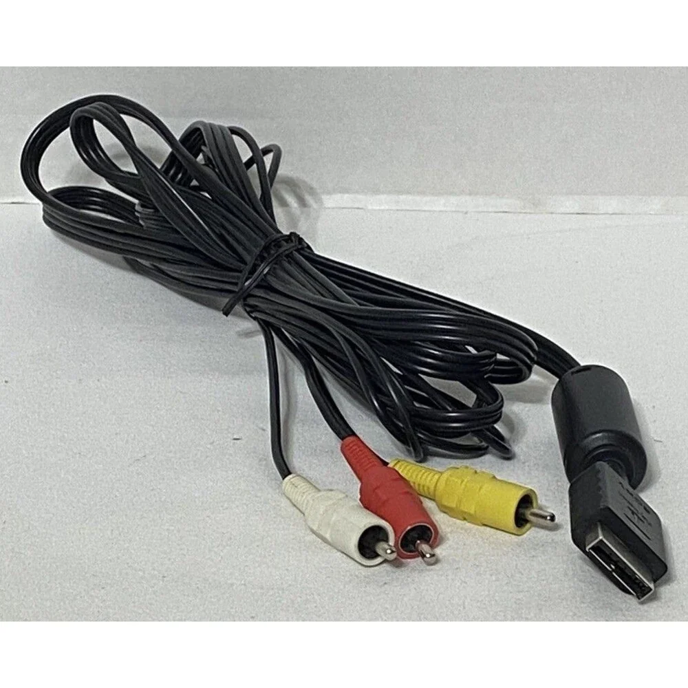 Oficial Genuine Sony PlayStation PS1 PS2 PS3 AV Audio Video Cable Cord RCA 8ft